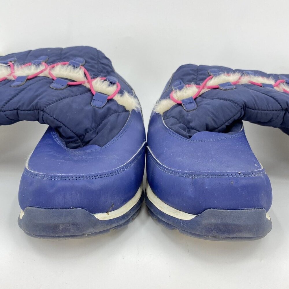 Lands End Blue Fleece Lined Winter Boots Tall Elastic Girls 4M - Picture 3 of 5
